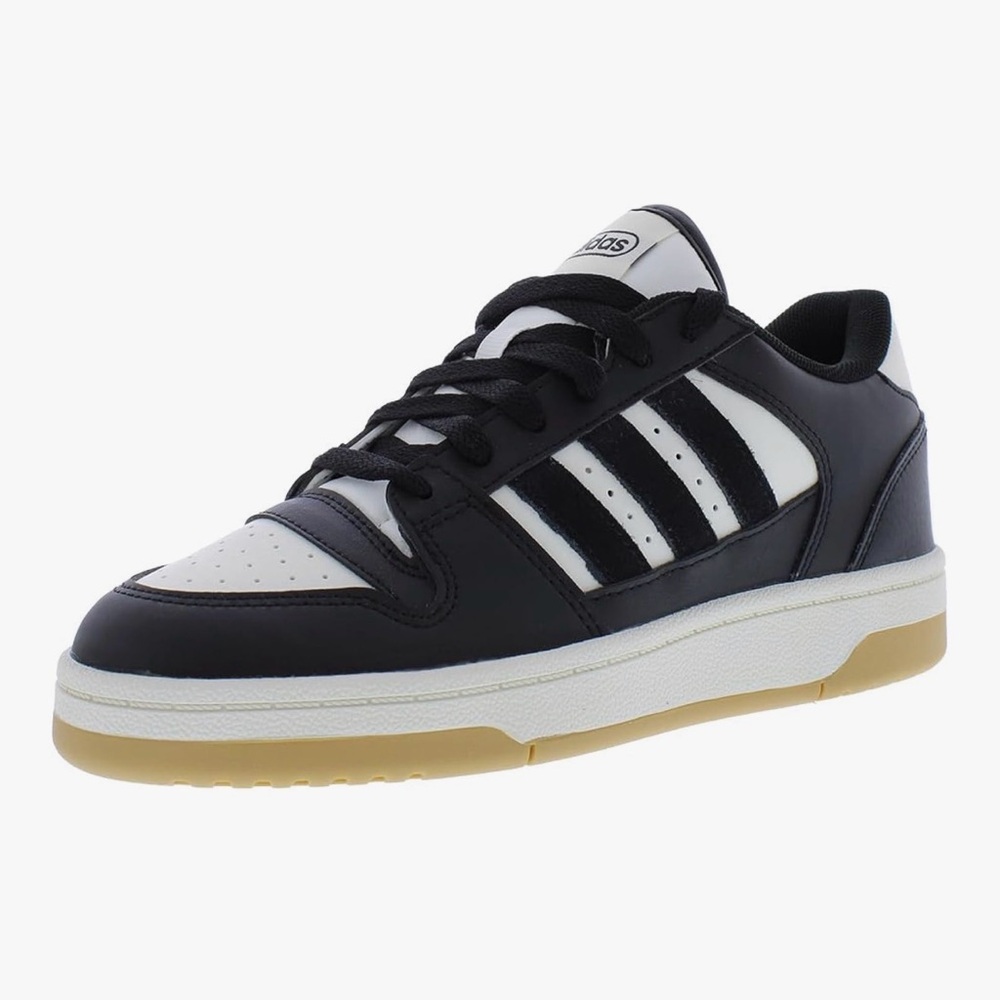 Adidas women’s  Black and White Sneakers with Gum Sole
